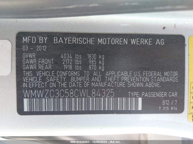 2012 MINI COOPER S COUNTRYMAN WMWZC3C58CWL84325 Photo 8