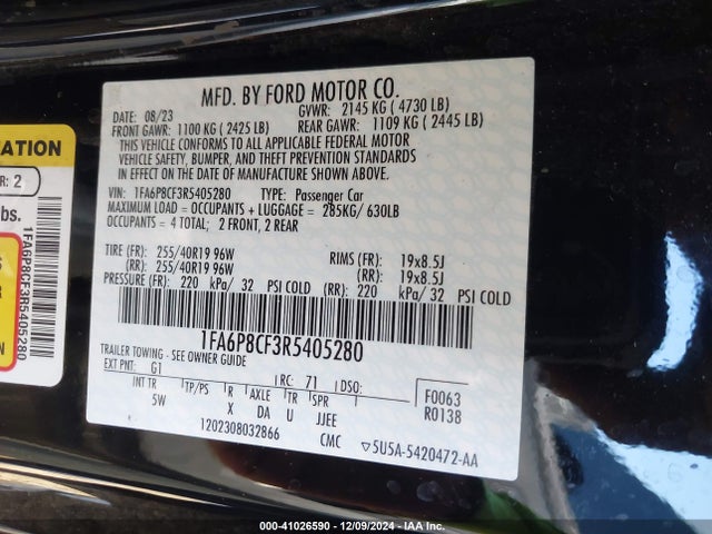 Ford Mustang Gt Premium 2024 1FA6P8CF3R5405280 Image 9