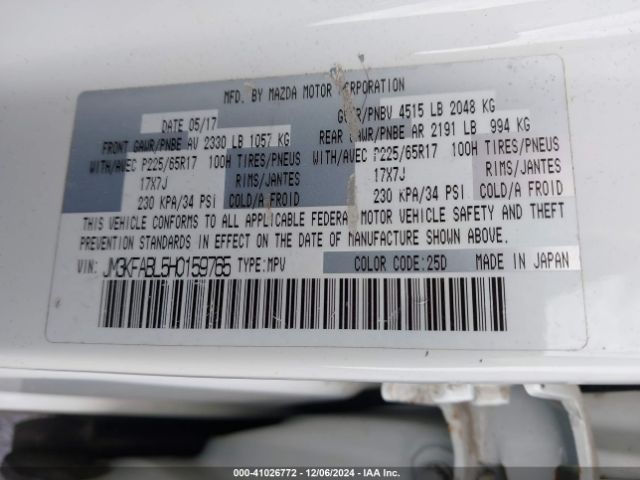 JM3KFABL5H0159765 Mazda CX-5 SPORT