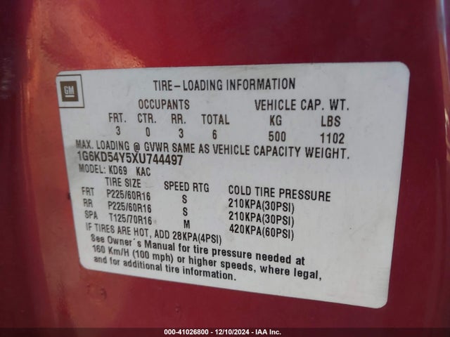 1999 CADILLAC DEVILLE 1G6KD54Y5XU744497 Photo 8