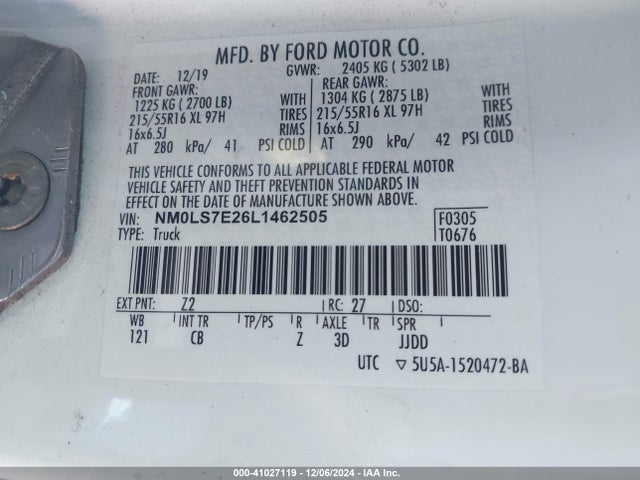 Ford Transit Connect Xl Cargo Van 2020 NM0LS7E26L1462505 Image 9