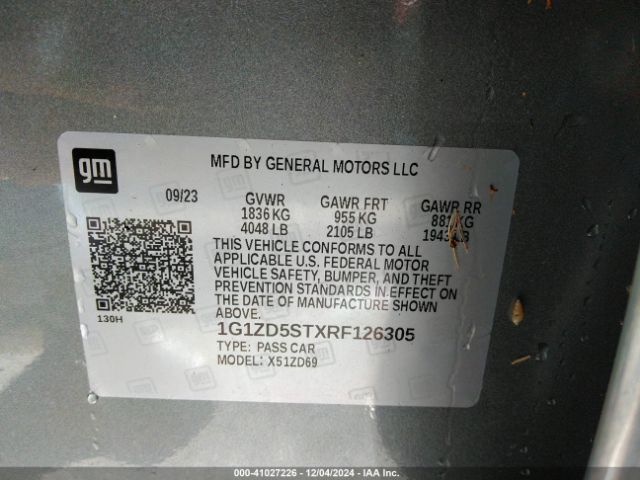 1G1ZD5STXRF126305 Chevrolet Malibu Fwd 1lt