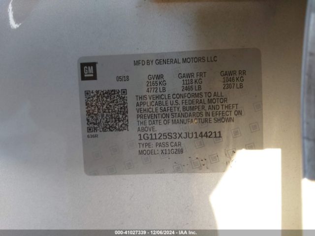 1G1125S3XJU144211 Chevrolet IMPALA 2LZ