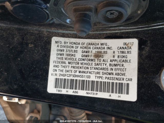 2HGFC2F50HH551103 Honda Civic Lx