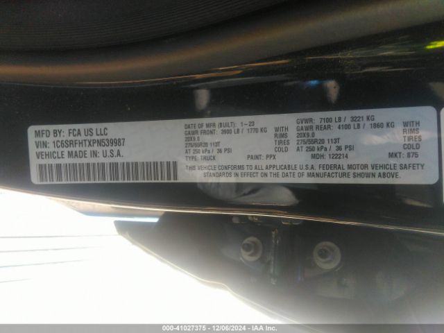 1C6SRFHTXPN539987 RAM 1500 Limited  4x4 5'7 Box