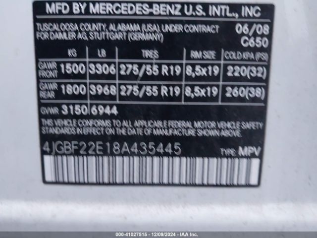 2008 MERCEDES-BENZ GL 320 CDI 4JGBF22E18A435445 Photo 8