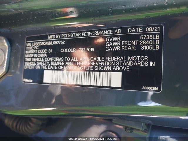 LPSED3KA8NL052752 Polestar 2 Long Range Dual Motor