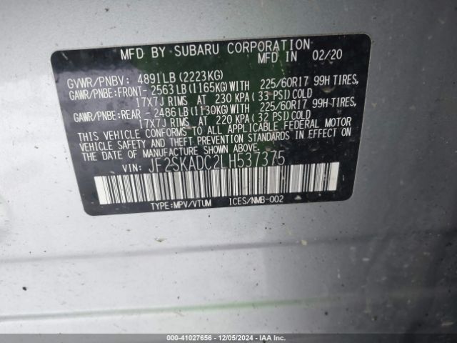 JF2SKADC2LH537375 Subaru Forester