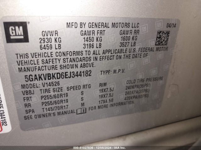 5GAKVBKD6EJ344182 Buick Enclave Leather