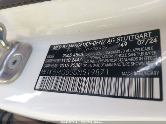 W1K5J4GB0SN519871 Mercedes-Benz Cla 250 Coupe