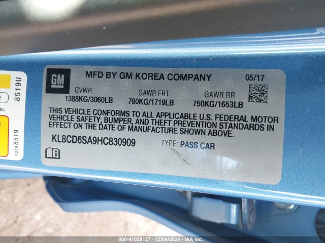 Chevrolet Spark 1lt Cvt 2017 KL8CD6SA9HC830909 Image 9
