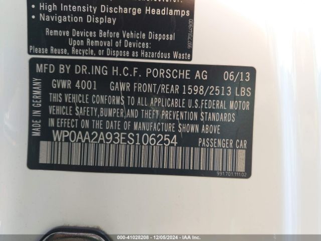 WP0AA2A93ES106254 Porsche 911 CARRERA