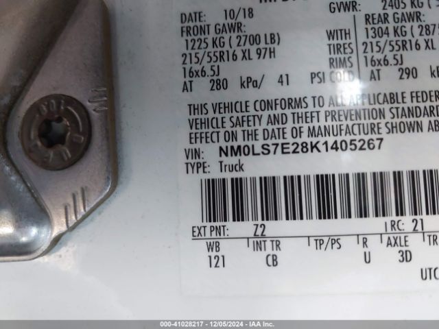 NM0LS7E28K1405267 Ford Transit Connect Xl