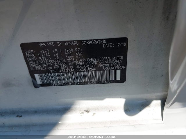 4S3GKAD63K3610246 Subaru Impreza 2.0i Premium