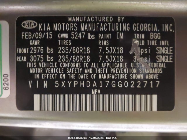 KIA Sorento 2.0t Ex 2016 5XYPHDA17GG022717 Image 9