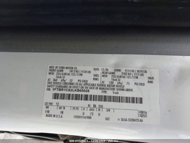1FTBR1C82LKB65028 Ford Transit-250 Cargo Van