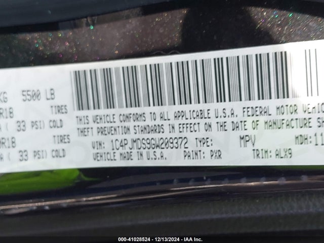 1C4PJMDS9GW209372 Jeep Cherokee Limited