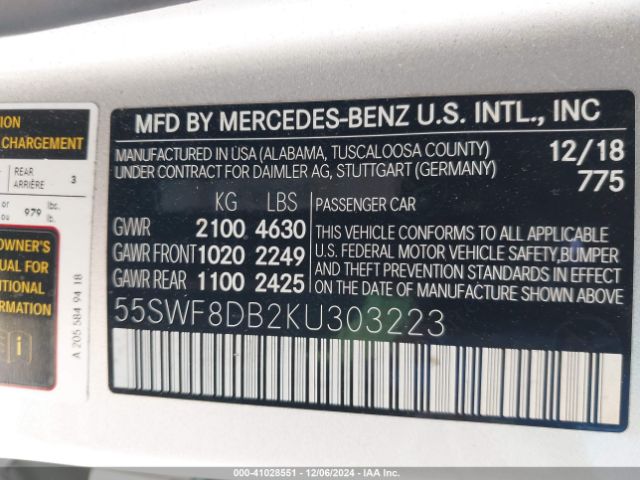 2019 MERCEDES-BENZ C 300 55SWF8DB2KU303223 Photo 8