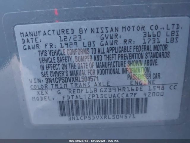 3N1CP5DVXRL504571 Nissan Kicks Sr Xtronic Cvt