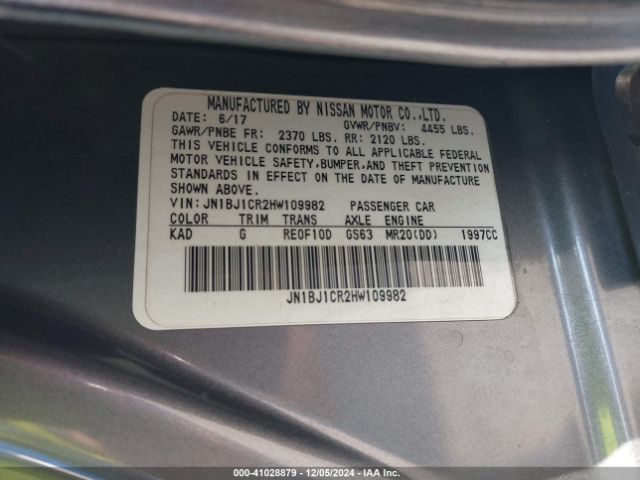 JN1BJ1CR2HW109982 Nissan Rogue Sport Sv