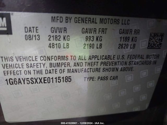 1G6AY5SXXE0115185 Cadillac Cts Performance