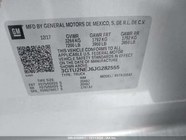 3GTU2NEJ6JG282555 GMC Sierra 1500 Slt
