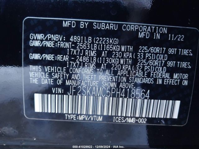 JF2SKAMC5PH418564 Subaru Forester Wilderness