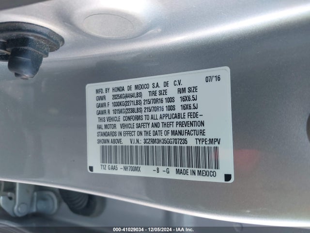Honda CR-V LX 2016 3CZRM3H35GG707235 Image 9