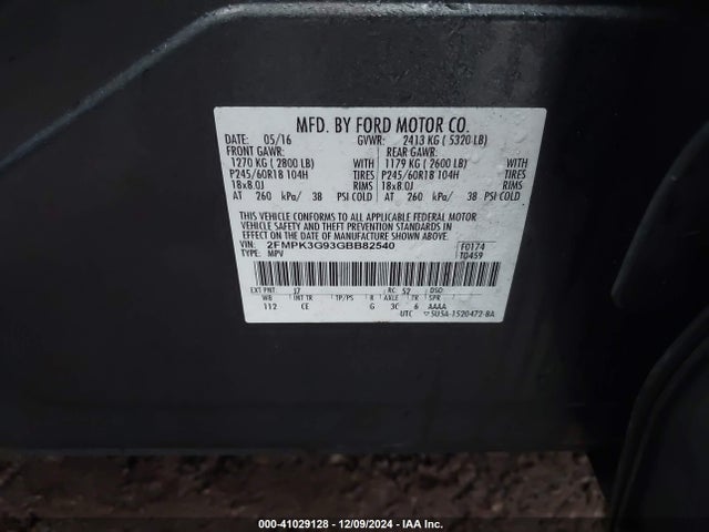 Ford EDGE SE 2016 2FMPK3G93GBB82540 Image 9