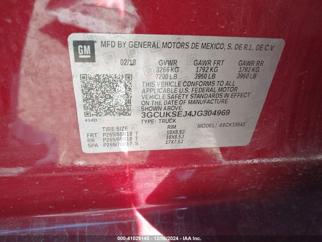 Chevrolet Silverado 1500 2lz 2018 3GCUKSEJ4JG304969 Image 9
