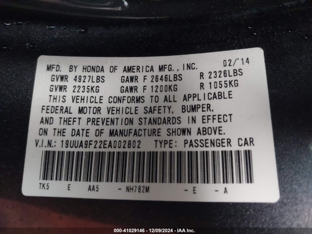 19UUA9F22EA002802 Acura Tl 3.7