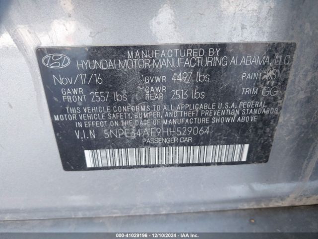 5NPE34AF9HH529064 Hyundai Sonata Sport