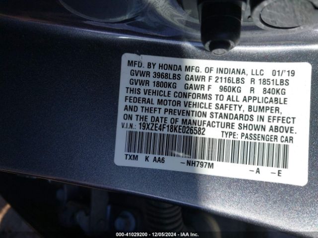 19XZE4F18KE026582 Honda Insight Lx