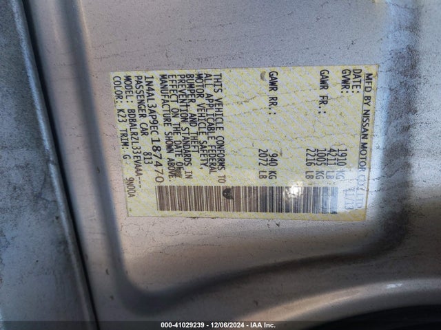 Nissan Altima 2.5 S 2014 1N4AL3AP9EC187470 Image 9