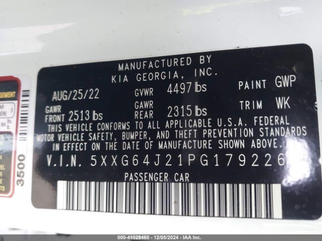 5XXG64J21PG179226 KIA K5 Gt-line