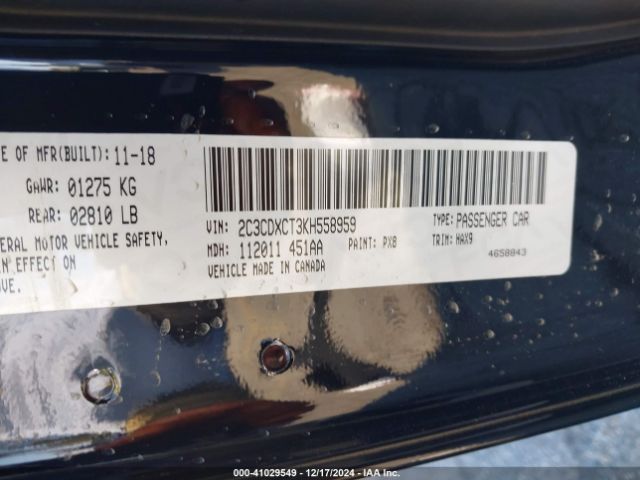 2C3CDXCT3KH558959 Dodge Charger R/t Rwd
