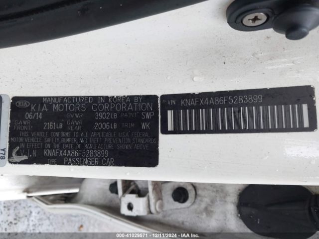 KNAFX4A86F5283899 KIA FORTE EX