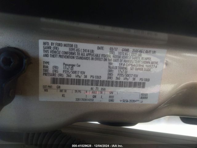 1FADP5AU5HL105774 Ford C-max Hybrid Se