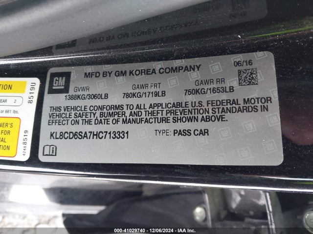Chevrolet Spark 1lt Cvt 2017 KL8CD6SA7HC713331 Image 9