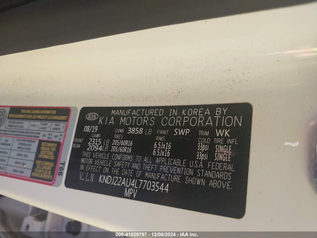KIA SOUL LX 2020 KNDJ22AU4L7703544 Image 9