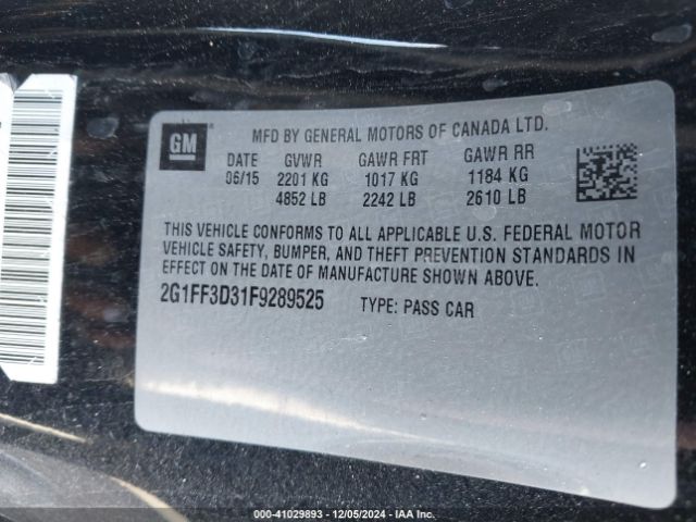 2G1FF3D31F9289525 Chevrolet Camaro 2lt