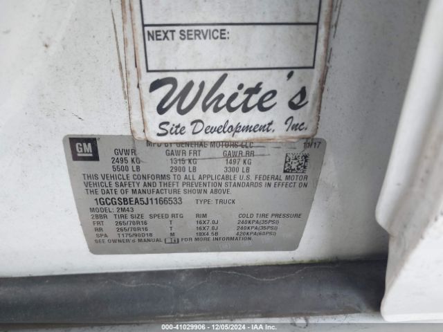 1GCGSBEA5J1166533 Chevrolet Colorado Wt