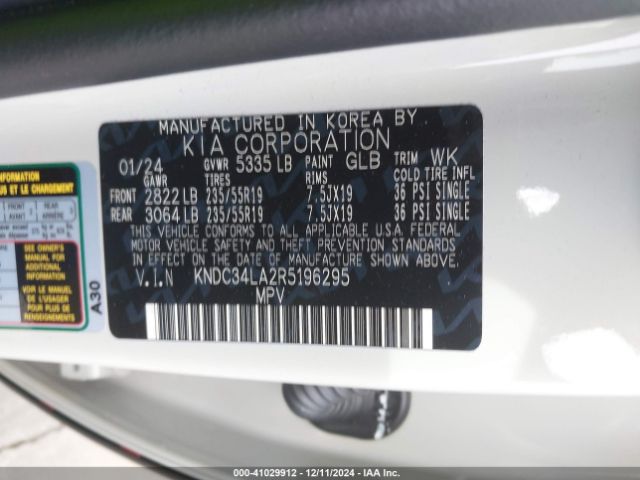 KNDC34LA2R5196295 KIA Ev6 Wind