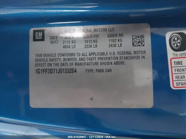 1G1FF3D71J0133264 Chevrolet Camaro 1ss