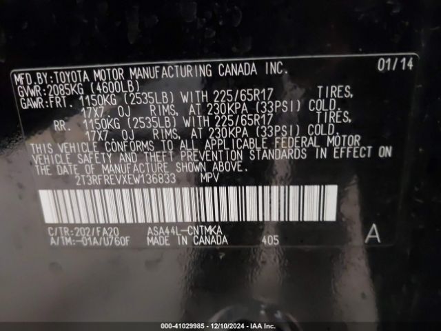 2T3RFREVXEW136833 Toyota Rav4 Xle