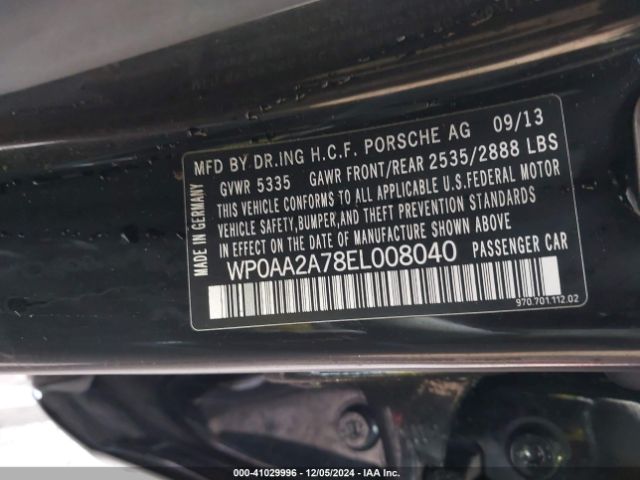 WP0AA2A78EL008040 Porsche PANAMERA 4