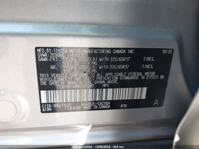 2T3H1RFV8MC095241 Toyota RAV4 LE