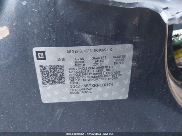 1G1ZB5STXKF116174 Chevrolet Malibu 1ls