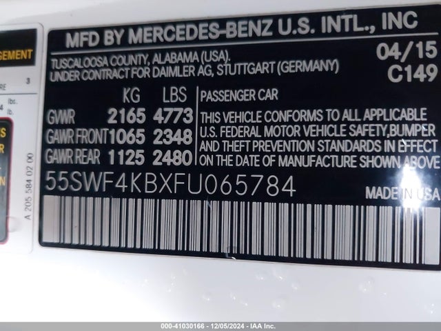 55SWF4KBXFU065784 Mercedes-Benz C 300 4matic/luxury 4matic/sport 4matic