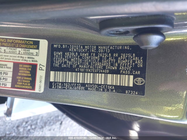 Toyota CAMRY SE 2014 4T1BF1FK7EU734409 Image 9